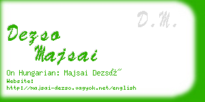 dezso majsai business card